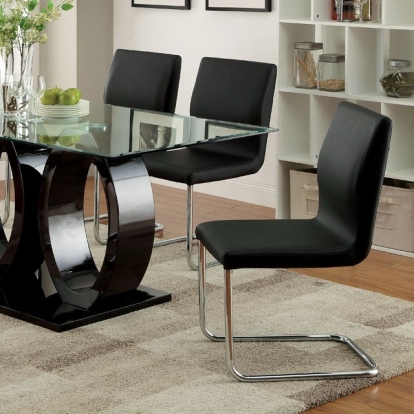 Furniture Of America Lodia Contemporary Black Dining Table Model CM3825BK-T-TABLE
