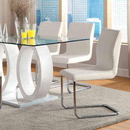 Furniture Of America Lodia Contemporary White Dining Table Model CM3825WH-T-TABLE