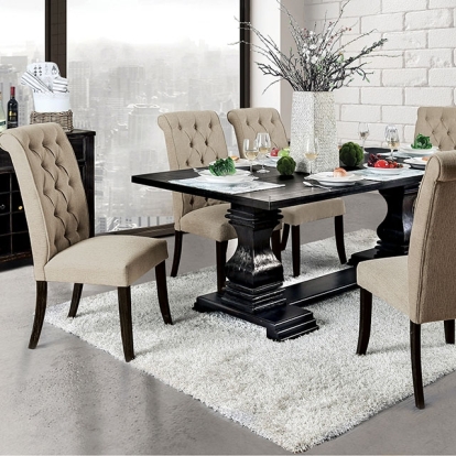 Furniture Of America Nerissa Rustic Antique Black Dining Table Model CM3840T-TABLE