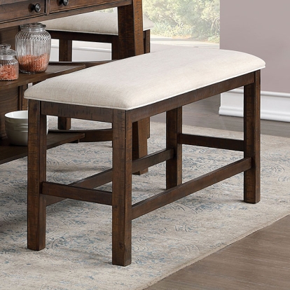 Furniture Of America Fredonia Rustic Rustic Oak/Beige Counter Ht. Bench Model CM3902PBN
