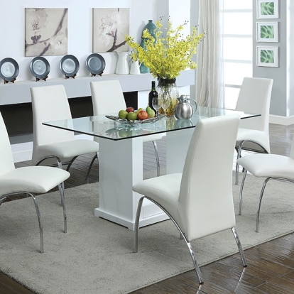 Furniture Of America Eva Contemporary White/Clear Dining Table Model CM3917T-TABLE