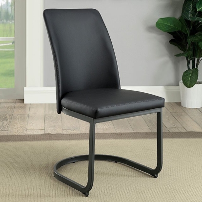 Furniture Of America Saskia Contemporary Dark Gray/Black Side Chair (2/Ctn) Model CM3918SC-2PK