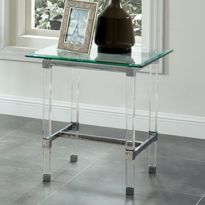Furniture Of America Tuva Contemporary Chrome End Table Model CM4147E-TABLE