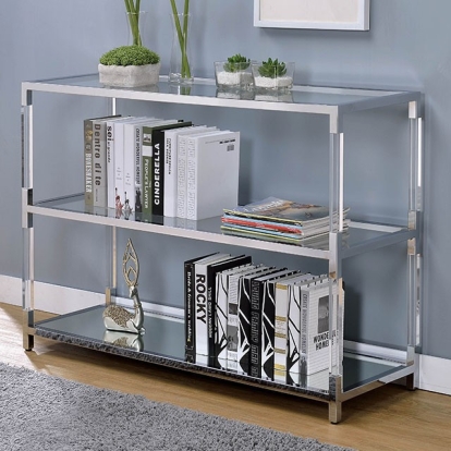 Furniture Of America Ludvig Contemporary Chrome/Clear Sofa Table Model CM4153S