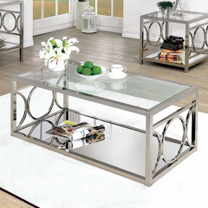 Furniture Of America Rylee Contemporary Chrome Coffee Table Model CM4166CRM-C