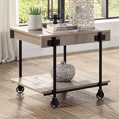 Furniture Of America Lobb Industrial Natural Tone/Black End Table Model CM4217A-E