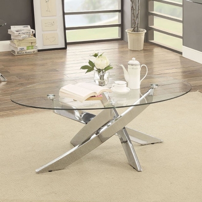 Furniture Of America Laila Contemporary Chrome Coffee Table Model CM4241C-TABLE