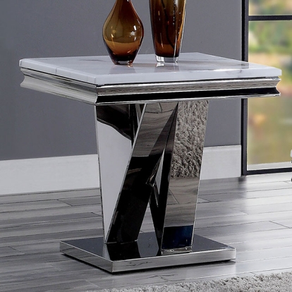 Furniture Of America Villarsglane Glam Chrome End Table Model CM4284E-TABLE