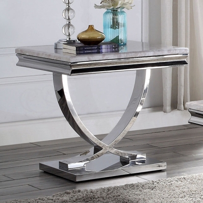 Furniture Of America Wettingen Glam Chrome End Table Model CM4285E-TABLE