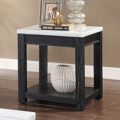 Furniture Of America Mcgill Rustic White/Antique Black End Table Model CM4337E