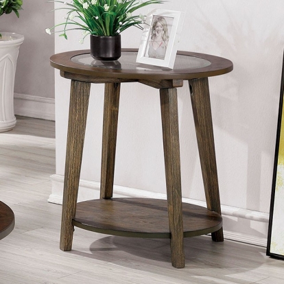 Furniture Of America Uriel Mid-Century Modern Dark Oak End Table Model CM4345E