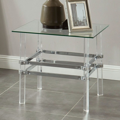 Furniture Of America Trofa Contemporary Chrome End Table Model CM4351E