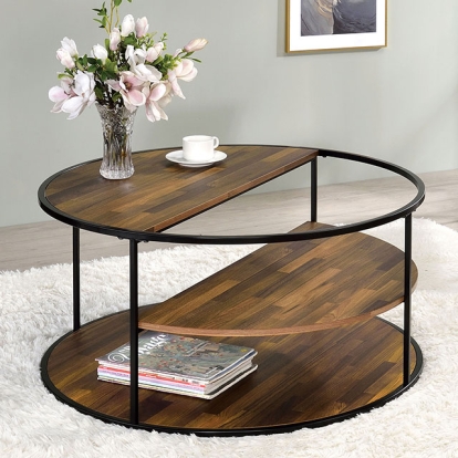 Furniture Of America Orrin Industrial Black/Walnut Coffee Table Model CM4396BK-C