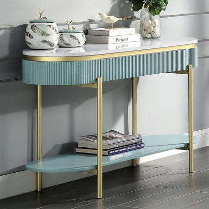 Furniture Of America Koblenz Glam Light Teal Sofa Table Model CM4412GR-S