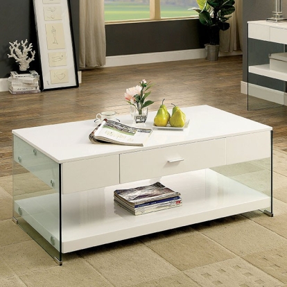 Furniture Of America Raya Contemporary White Coffee Table Model CM4451WH-C