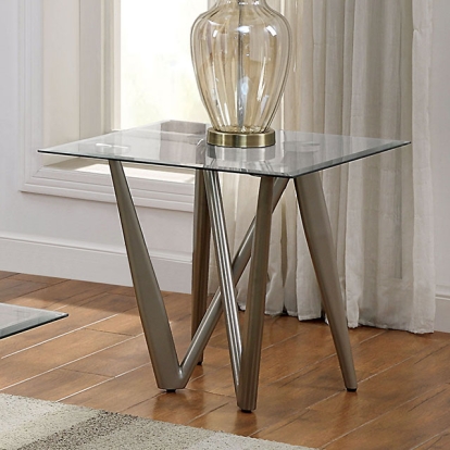 Furniture Of America Wohlen Contemporary Champagne End Table Model CM4510E-TABLE