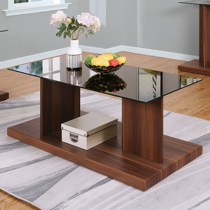 Furniture Of America Mannedorf Contemporary Black/Dark Walnut Coffee Table Model CM4567A-C
