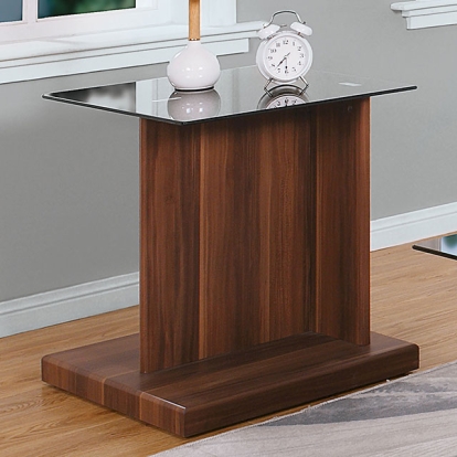 Furniture Of America Mannedorf Contemporary Black/Dark Walnut End Table Model CM4567A-E
