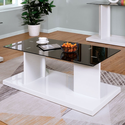 Furniture Of America Mannedorf Contemporary Black/White Coffee Table Model CM4567WH-C