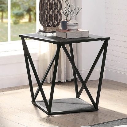 Furniture Of America Ciana Contemporary Gray/Sand Black End Table Model CM4744E