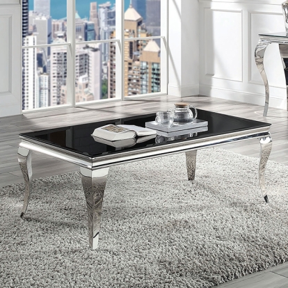 Furniture Of America Wetzikon Glam Black/Silver Coffee Table Model CM4903BK-C-TABLE
