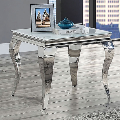 Furniture Of America Wetzikon Glam White/Silver End Table Model CM4903WH-E-TABLE
