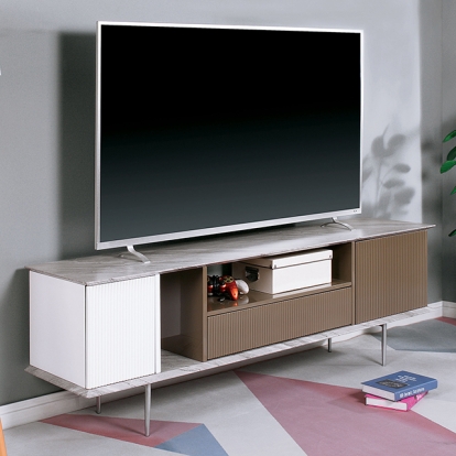 Furniture Of America Blair Contemporary Champagne/White/Gray Tv Stand Model CM5423-TV