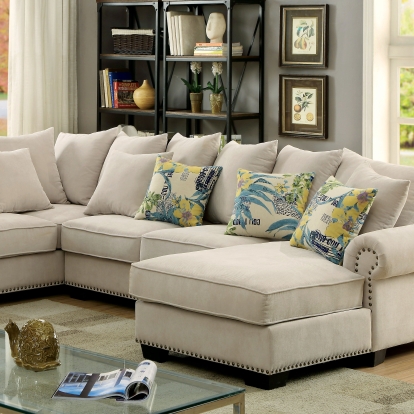 Furniture Of America Skyler Transitional Beige Sectional Model CM6156-SECTIONAL