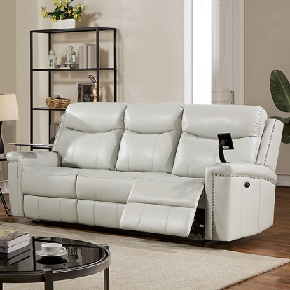 Furniture Of America Florine Transitional Light Gray Power Sofa Model CM6252LG-SF-PM