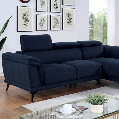 Furniture Of America Napanee Contemporary Navy Sectional Model CM6254BL-SECT