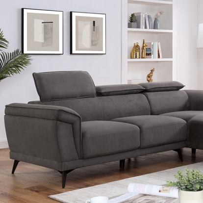 Furniture Of America Napanee Contemporary Dark Gray Sectional Model CM6254GY-SECT