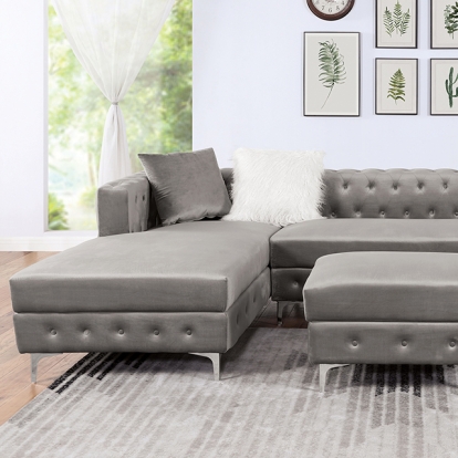 Furniture Of America Ciabattoni Transitional Gray Sectional Model CM6256GY-SECT