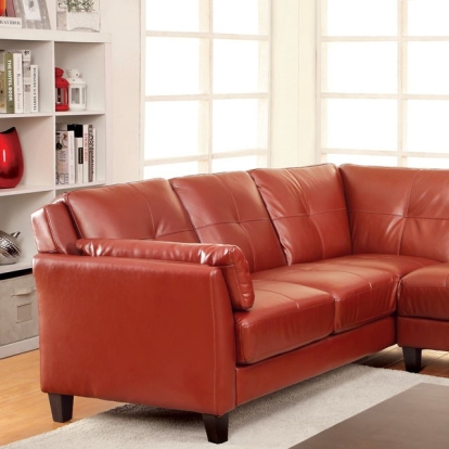 Furniture Of America Peever Contemporary Mahogany Red Sectional Model CM6268RD-SET