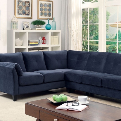 Furniture Of America Peever Contemporary Navy Sectional Model CM6368NV-SECTIONAL