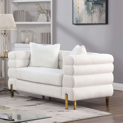 Furniture Of America Landovery Contemporary White/Gold Loveseat Model CM6454WH-LV-PK