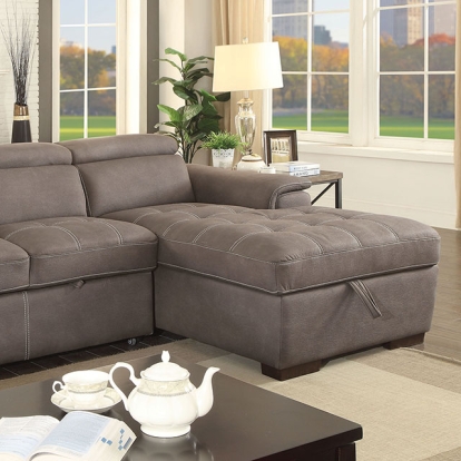 Furniture Of America Patty Contemporary Ash Brown Sectional Model CM6514BR-SECT