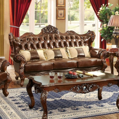 Furniture Of America Jericho Traditional Brown/Dark Oak Sofa Model CM6786-SF-PK