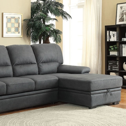 Furniture Of America Alcester Contemporary Graphite Sectional Model CM6908BK-SET