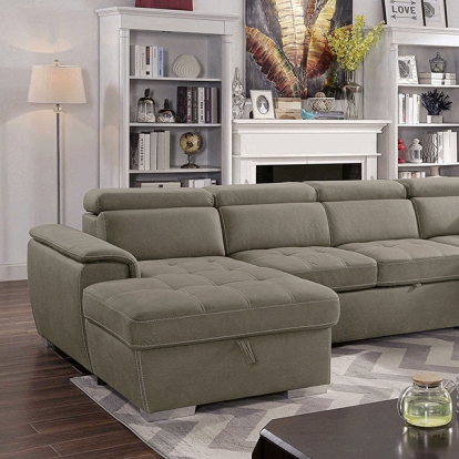 Furniture Of America Hugo Contemporary Ash Brown Sectional Model CM6963-SECT