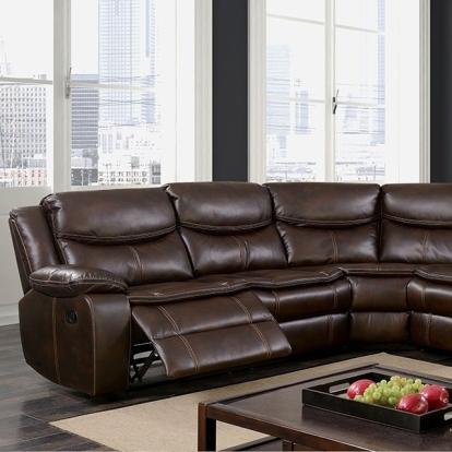 Furniture Of America Gatria Transitional Brown Sectional Model CM6982BR-SECTIONAL