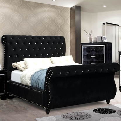 Furniture Of America Noella Glam Black Bed Model CM7128BK-E.King Bed