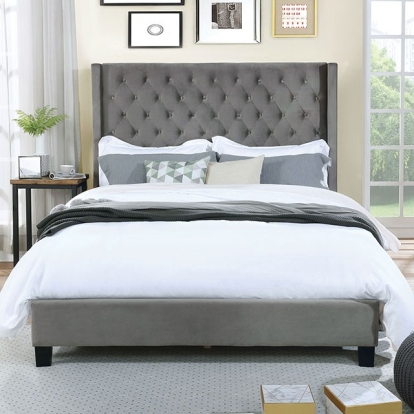 Furniture Of America Ryleigh Transitional Gray Bed Model FM7141GY-E.King Bed