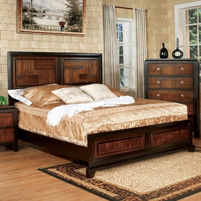 Furniture Of America Patra Transitional Acacia/Walnut Bed Model CM7152-E.King Bed