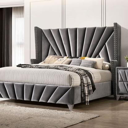 Furniture Of America Carissa Transitional Gray Bed Model CM7164-E.King Bed
