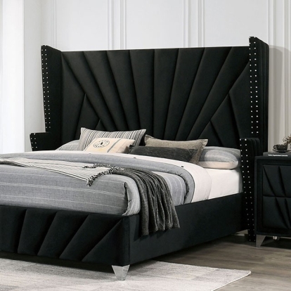 Furniture Of America Carissa Transitional Black Bed Model CM7164BK-E.King Bed