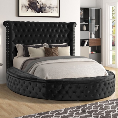Furniture Of America Sansom Glam Black Bed Model CM7178BK-E.King Bed