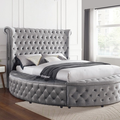 Furniture Of America Sansom Glam Gray Bed Model CM7178GY-E.King Bed
