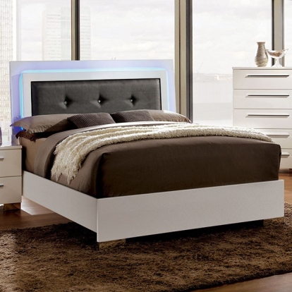 Furniture Of America Clementine Contemporary Glossy White Bed Model CM7201-Full Bed