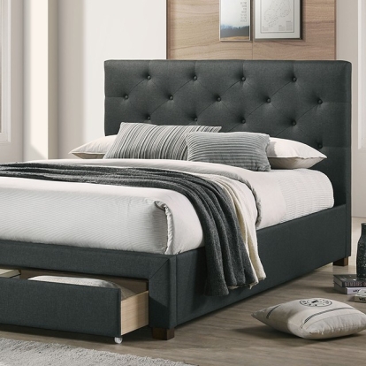 Furniture Of America Sybella Transitional Dark Gray Bed Model CM7218DG-Twin Bed