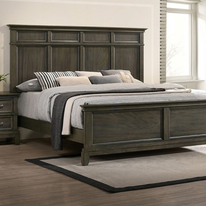 Furniture Of America Houston Traditional Gray Bed Model CM7221GY-E.King Bed